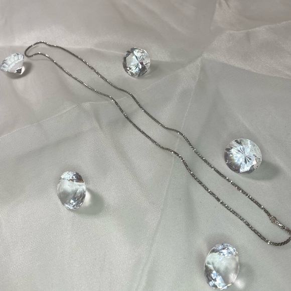 14K WHITE GOLD sparkle chain REAL GOLD 18” - Picture 7 of 15